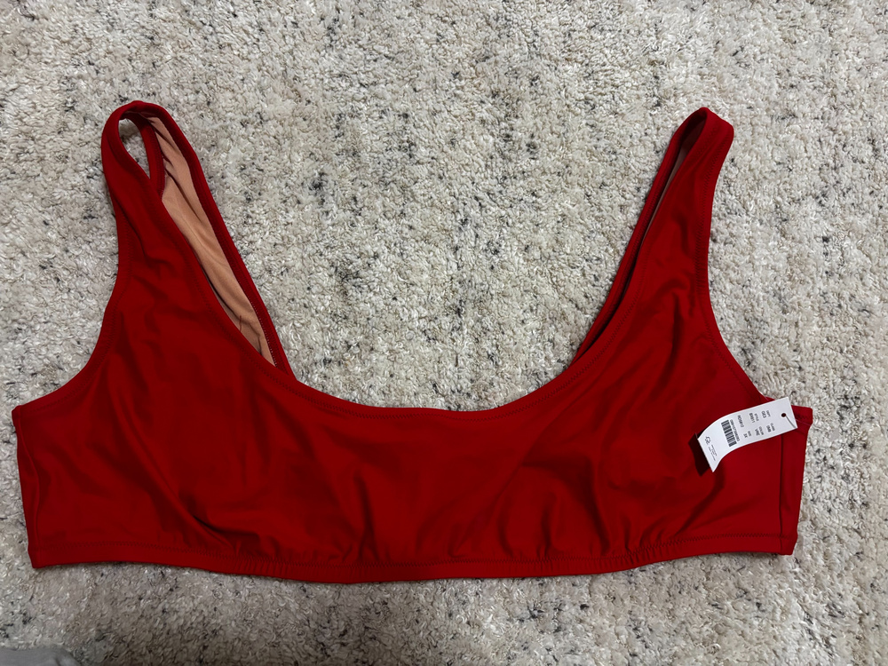 J.Crew Red Scoop Neck Swim Top Size 3X